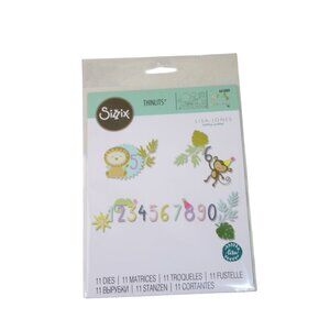 Sizzix Lisa Jones Die Monkey Lion Numbers Thinlits Sealed 93267